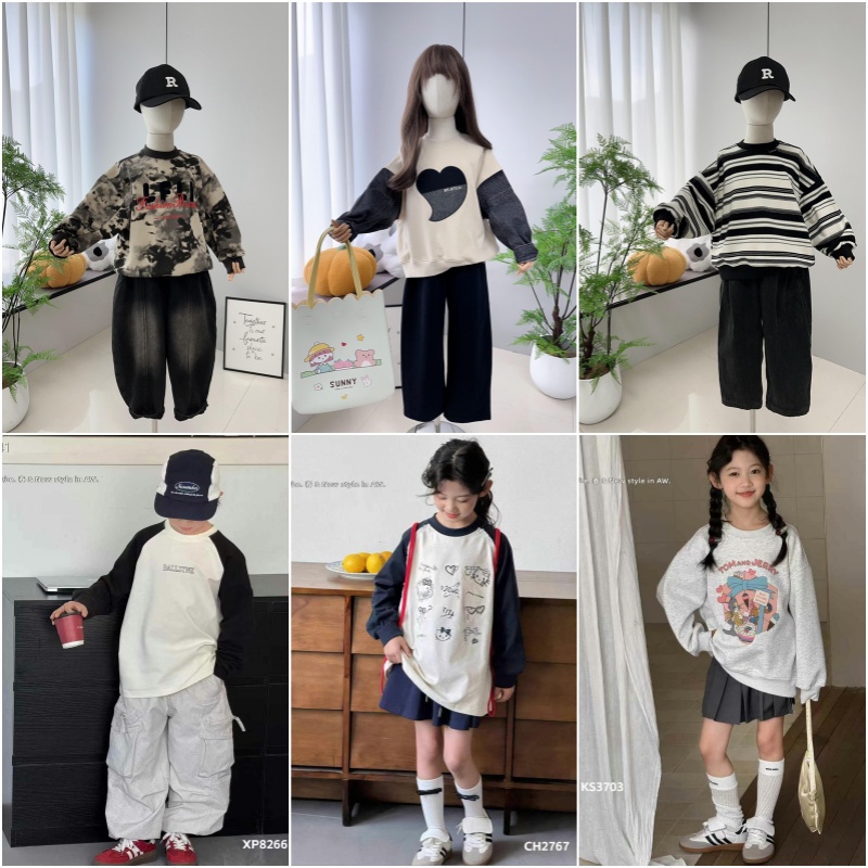 啦芙莱大E小e男女童长袖T恤卫衣