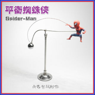 平衡吐丝蜘蛛侠摆件漫威卡通公仔Spider-Man手办旋转摇摆桌面玩具