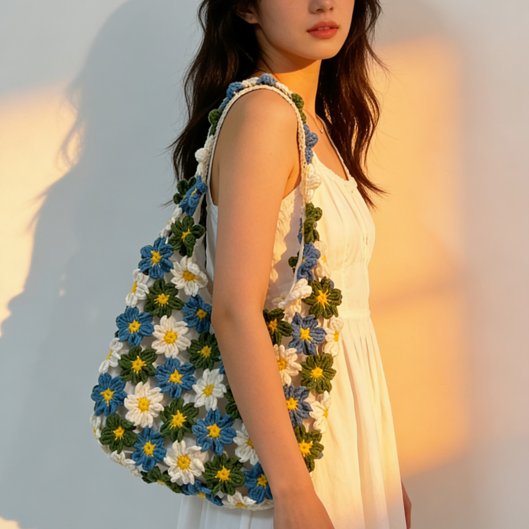 春日花朵包包毛线手工编织材料包钩针钩织diy礼物打发时间繁花包