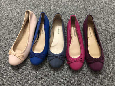 浅口欧美真皮蝴蝶结女鞋