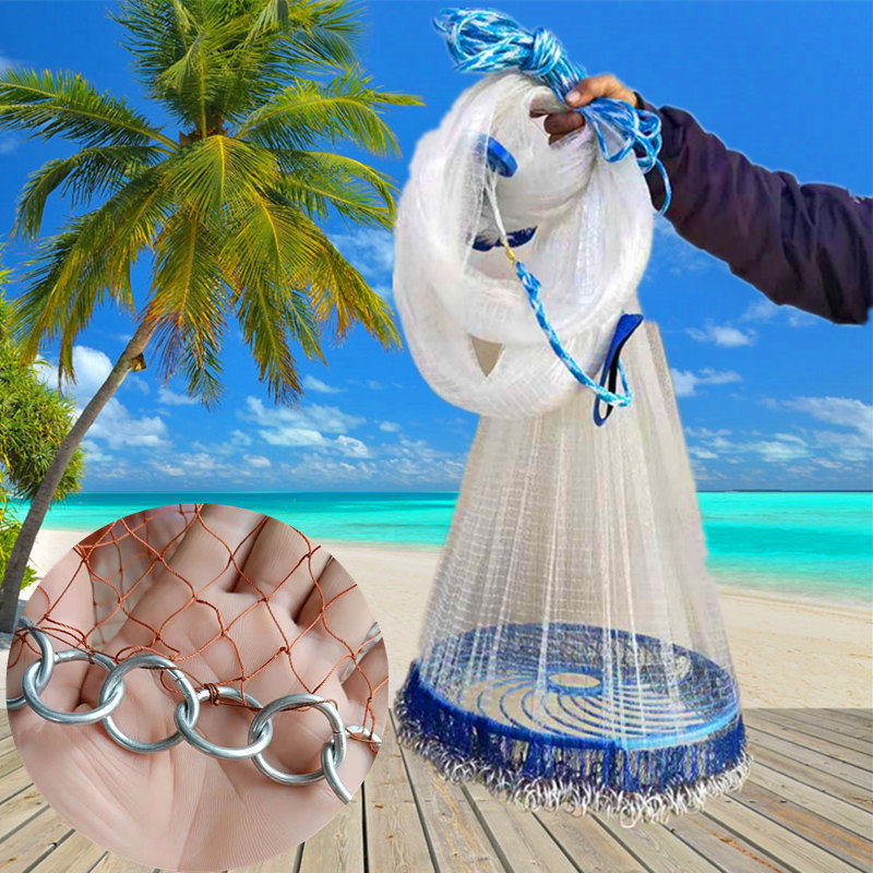 韩式铁链飞盘手抛网狗链子网飞盘链条网渔网撒网厂家