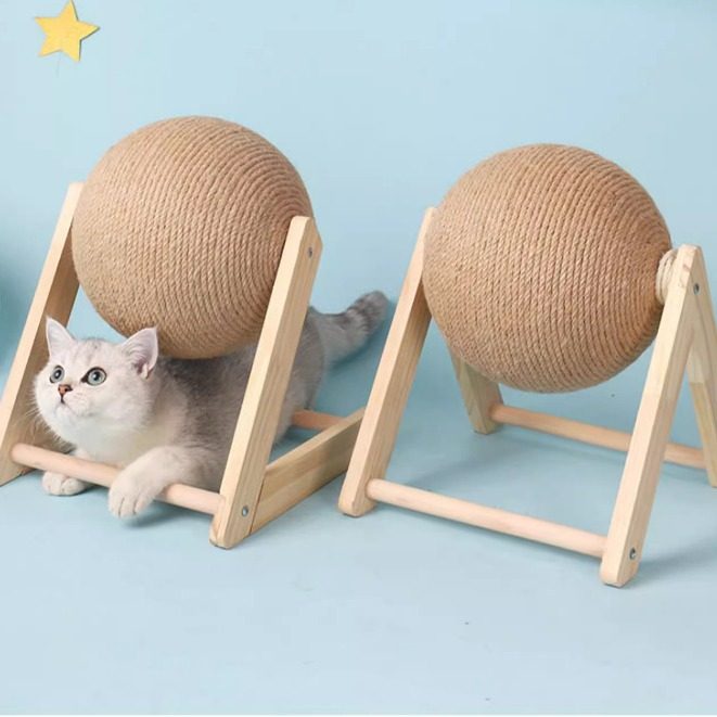 猫抓板剑麻球猫玩具解闷自嗨猫咪磨爪器用品耐磨不掉屑立式猫抓球
