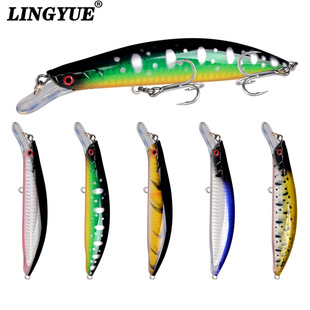 新款 23g路亚饵沉水米诺带响珠血槽钩假饵 高端饵镭射米诺13cm