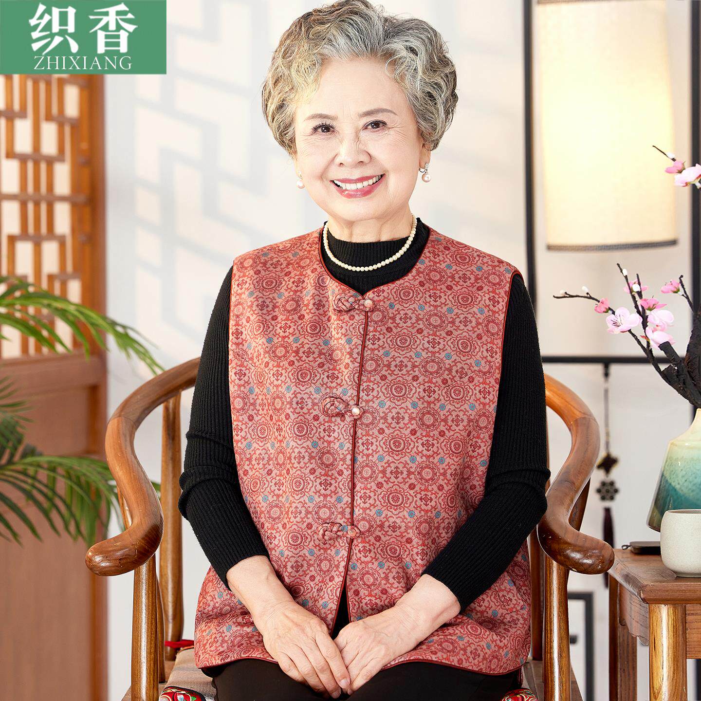 老年人秋装马甲女奶奶新中式坎肩老人复古外穿妈妈装春秋背心外套
