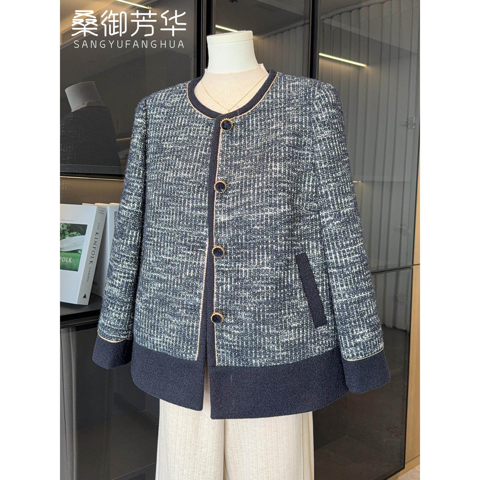 2025新款妈妈秋装洋气高贵上衣小香风短款毛呢外套中老年女装夹克