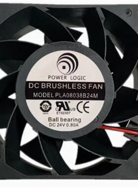 全新POWER LOGIC PLA08038B24M 24V 0.80A 8038 大风量 散热风扇