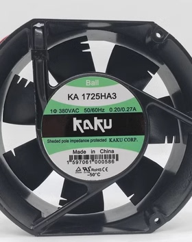 散热风扇KAKU台湾卡固 KA1725HA3 双滚珠轴流风机 380V KA1725XA3