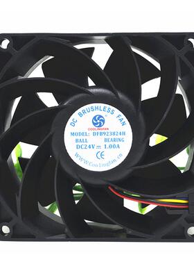 永林COOLINGFAN DFB923824H 24V 1.00A 9038 4线 变频器 散热风扇
