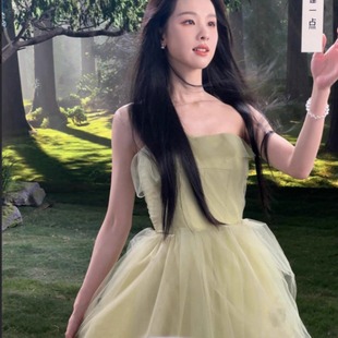 晚礼服2026明星同款绿色公主仙女纱裙生日宴会成人礼艺考拍照高端