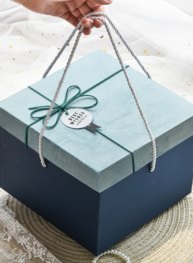 礼品盒正方形大号空盒礼盒包装盒七夕高级感手提盒男生生日礼物盒