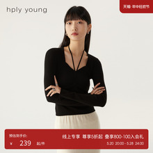 线上专享hply young新款女复古衣领羊毛毛衫圆领上衣