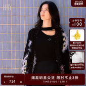 女温暖节日氛围感绒毛针织衫 新款 商场同款 HPLY荷比俪2025春季
