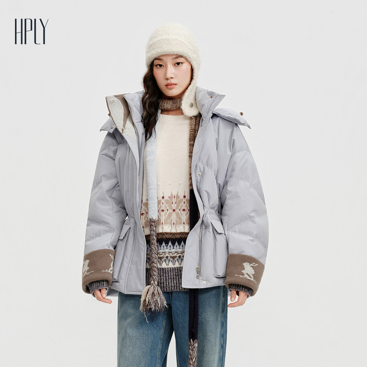 极地蓝调 连帽立领 轻羽鹅绒