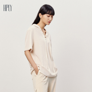 新款 HPLY荷比俪夏季 女清新荷花图案上衣