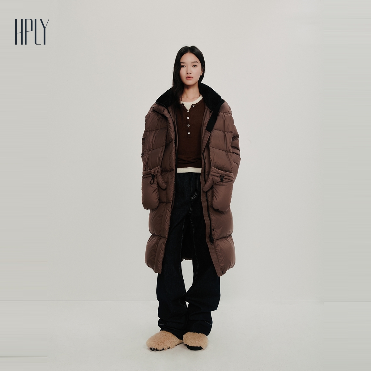 轻羽鹅绒 连帽长款 显瘦时尚