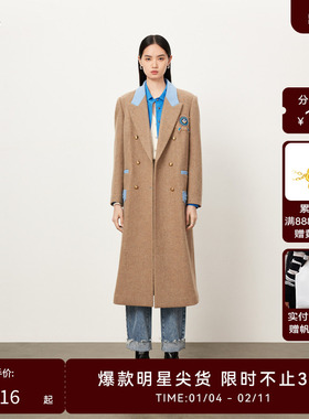 【商场同款】HPLY荷比俪新款徽章绣花大衣女HMD43500180