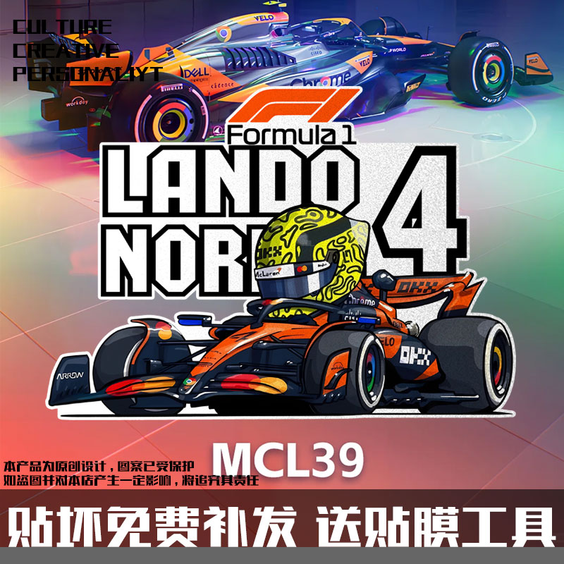 F1方程式诺里斯勒克莱尔反光车贴