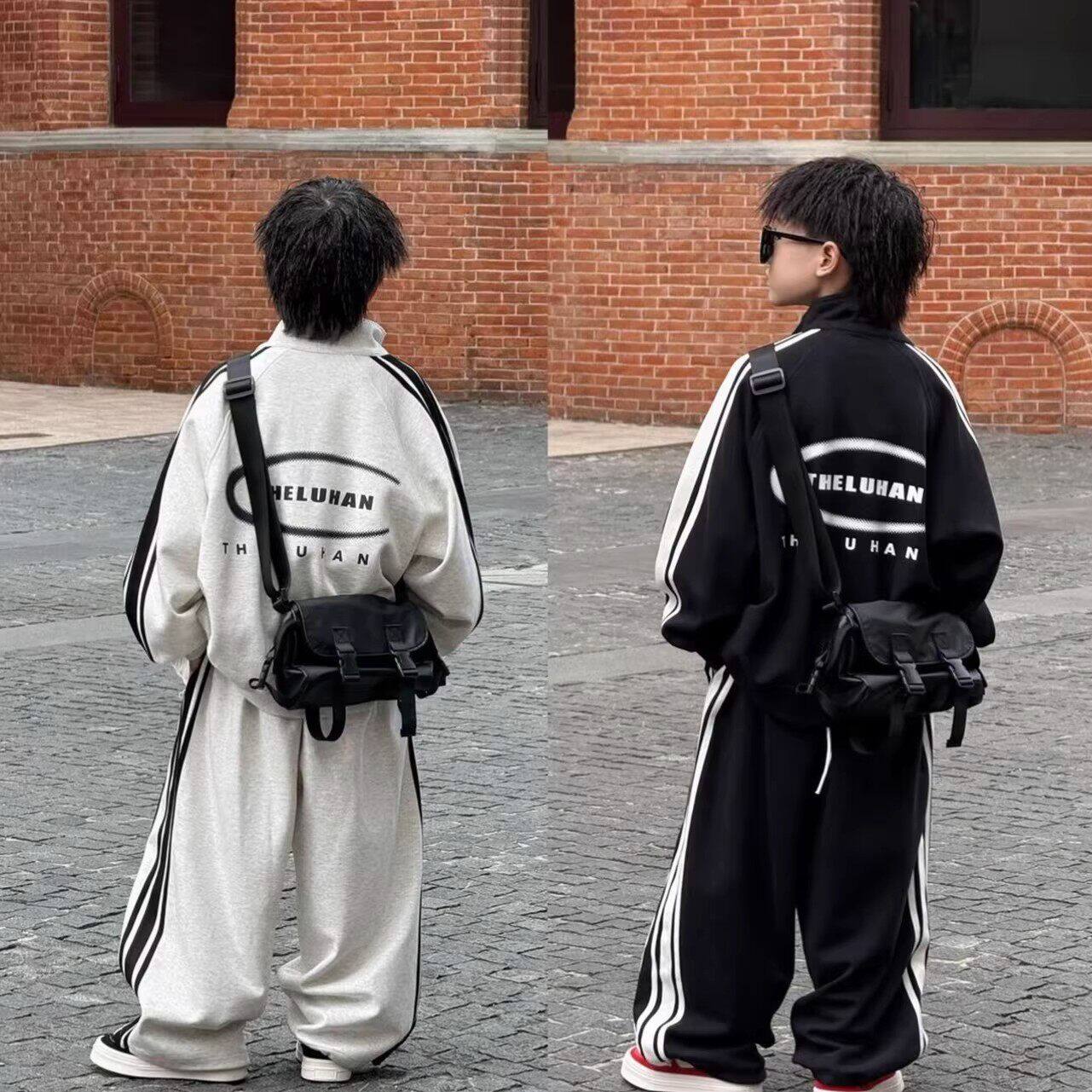 男童春秋季套装2026新款时尚韩版中大童立领休闲开衫长袖两件套潮