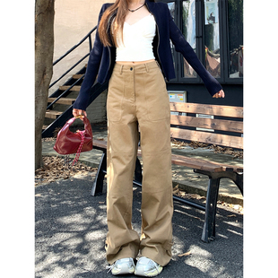 实拍#今日 韩系垂坠高级感休闲裤秋季 腰围裤脚可调解扣长裤女