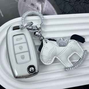 适用改装 A28现代菲斯塔增配遥控钥匙包扣女 后配折叠钥匙套KD子机