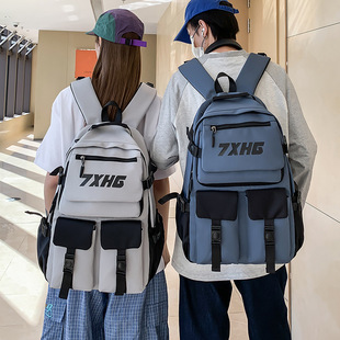 新款初高中生男生减负护脊大容量书包ins高颜值小众户外休闲背包