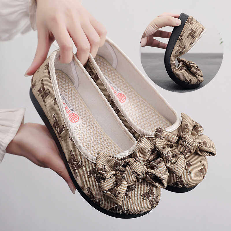 夏季老北京布鞋女透气软底工作鞋时尚百搭豆豆鞋一脚蹬舒适妈妈鞋,女鞋,传统布鞋,淘宝优惠券,粉丝福利购,淘宝优惠卷