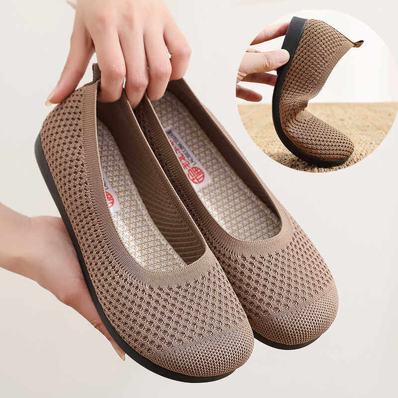 老北京布鞋女夏季飞织网面透气镂空豆豆鞋镂空凉鞋软底舒适妈妈鞋,女鞋,传统布鞋,淘宝优惠券,粉丝福利购,淘宝优惠卷