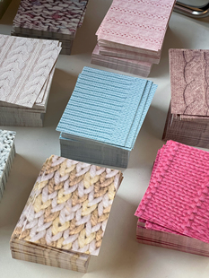 手帐素材拼贴便签内页 秋冬布纹毛衣 70p 织物vol.1 SHIBOKA