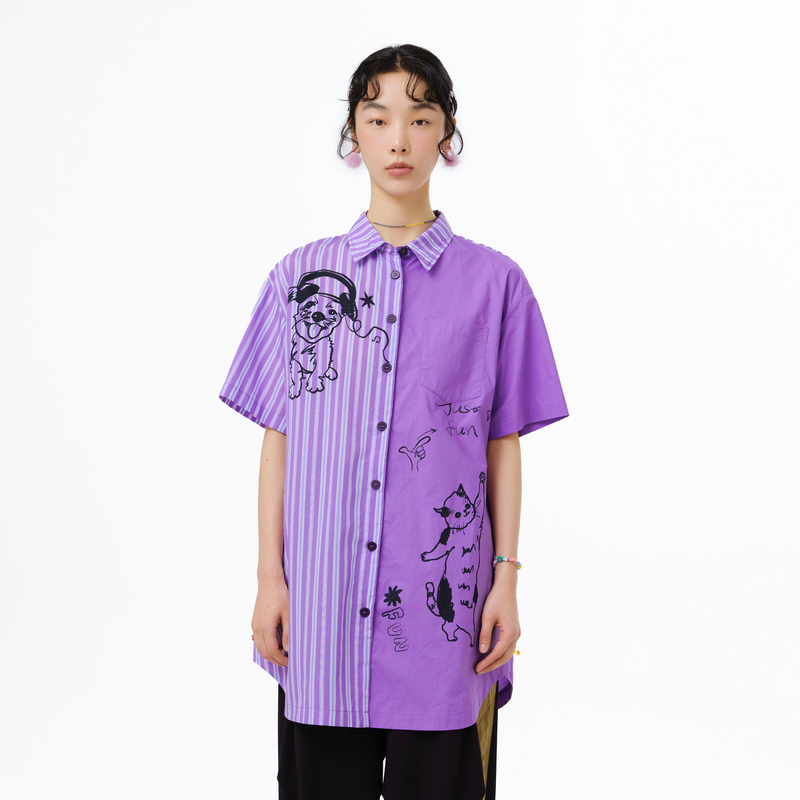 插袋、印花、条纹拼接