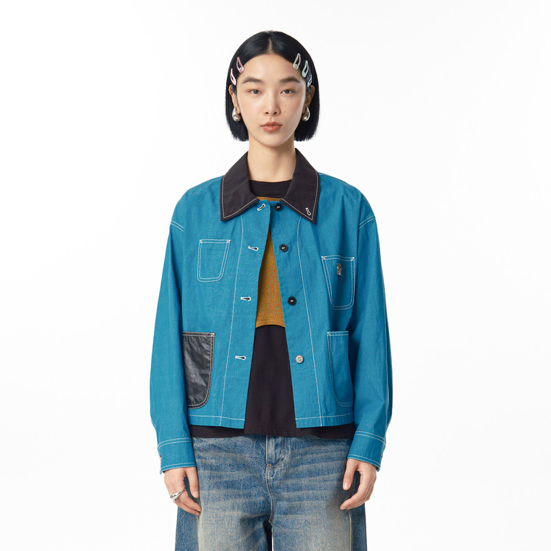 【商场同款】MOVEUP幻走2025春季新款多口袋撞色设计师短款外套女,女装/女士精品,短外套,淘宝优惠券,粉丝福利购,淘宝优惠卷