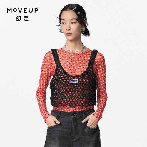 商场同款背心Moveup镂空