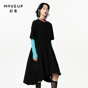 【商场同款】MOVEUP幻走2024春季新款圆领花苞小众设计针织连衣裙