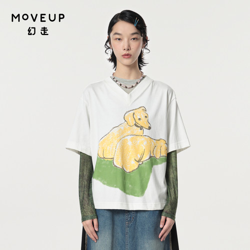 幻走设计师短袖Moveup印花