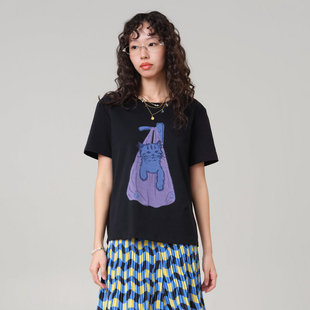 T恤女 .FUN系列纯棉趣味印花休闲风短款 MOVEUP幻走2026夏季 新款