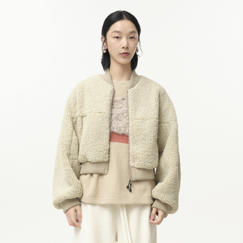 棒球领 口袋 罗纹设计