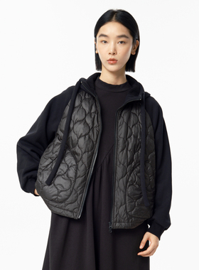 MOVEUP幻走2024冬季新款.FUN系列连帽趣味绣花设计短款棉服外套女