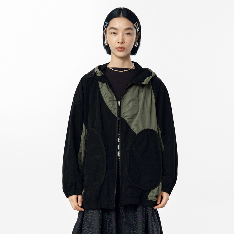 连帽、拼接、干爽