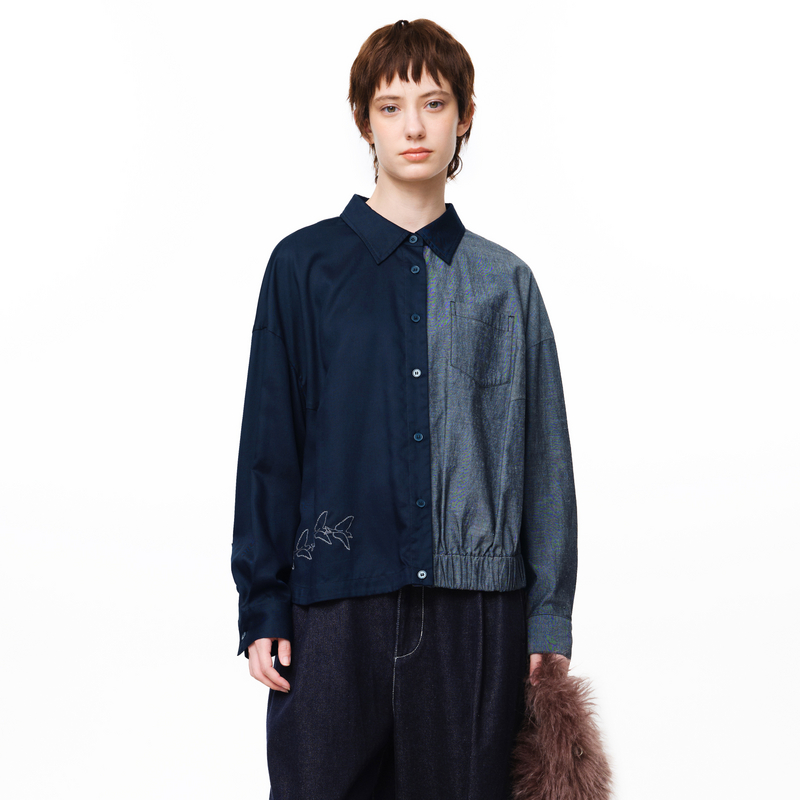 小贴袋、撞色、绣花