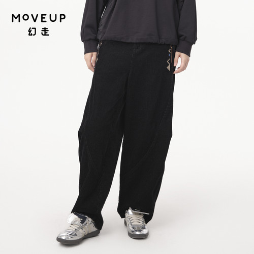 松紧腰头 复古刺绣 弧形分割