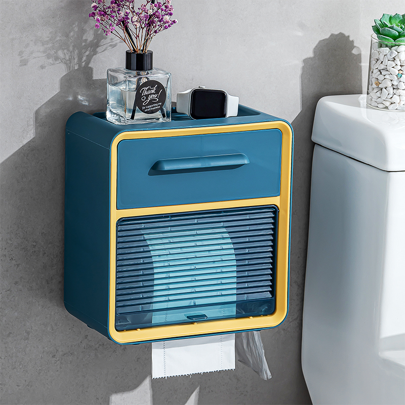 卫生间纸巾盒壁挂式防水打孔