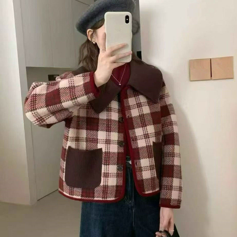 小香风短款外套女秋冬海军领宽松减龄时尚百搭学院风针织开衫上衣,女装/女士精品,短外套,淘宝优惠券,粉丝福利购,淘宝优惠卷