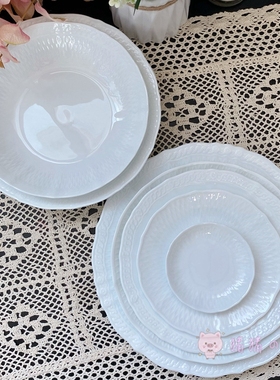现货日本Noritake则武cher雪儿细瓷纯白平盘深盘鱼盘餐盘家用餐具
