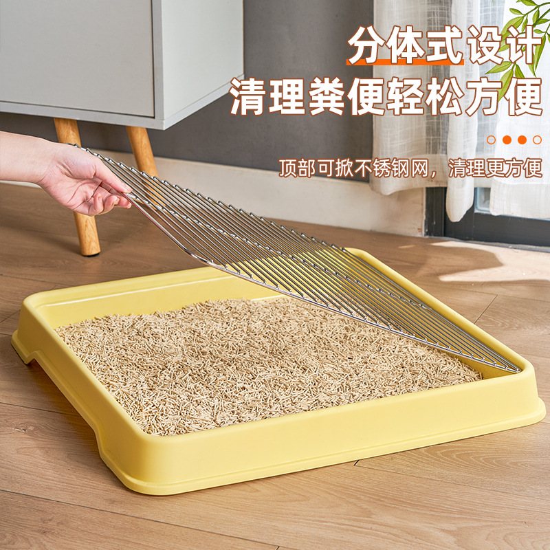 大号狗厕所平板式不锈钢网防踩屎狗便盆中小型犬大型犬宠物方形