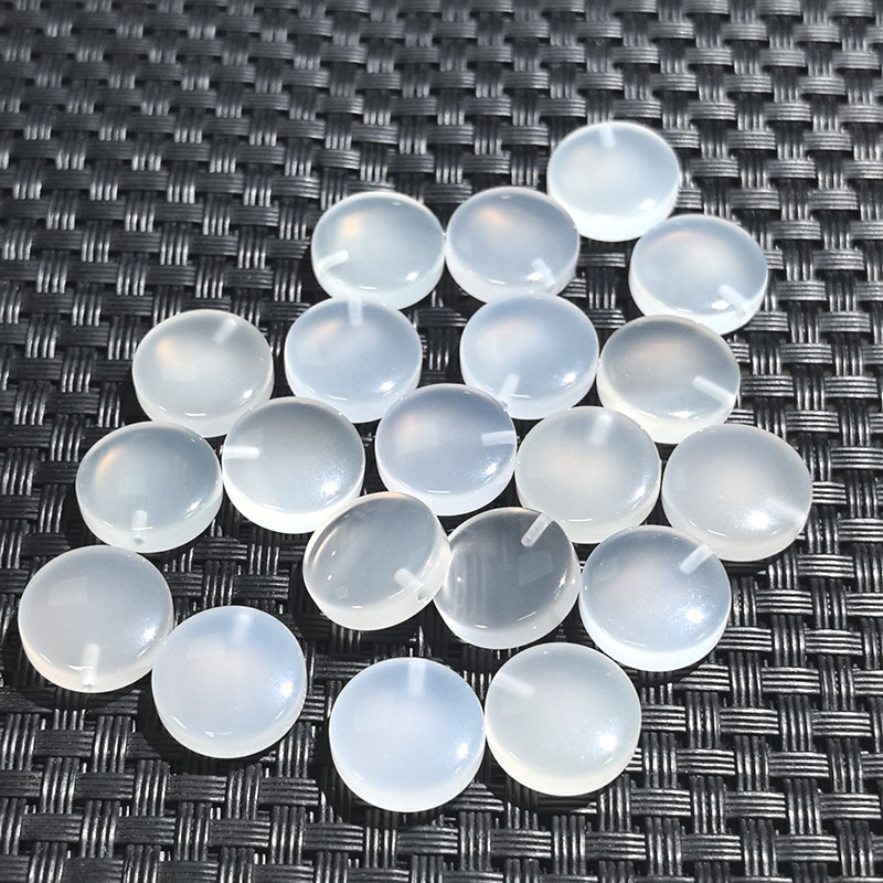 14mm白玛瑙圆片半孔吊坠圆形diy项链手链 裸石镶嵌配件