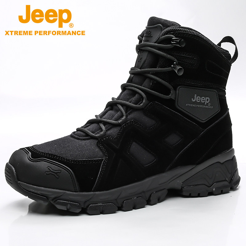 JEEP MENS SHOES WINTER FLEECE THICKENED WARM COTTON SHOES NORTHEAST SNOW BOOTS OUTDOOR SHOES HIGH TOP BOOTS MEN