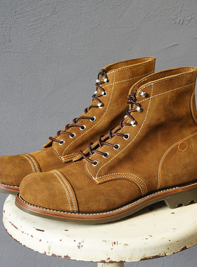 履诚Basic 葫芦系列 骆驼皮反绒工装靴阿美咔叽马丁靴 我不是8113