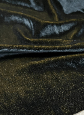 22新款 高弹力双色变幻金丝绒时装布料 大地黄 紫黑色面料 连衣裙