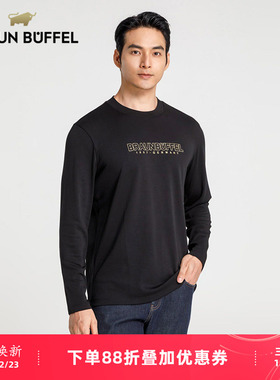 BRAUN BUFFEL/布兰施男士都市圆领长袖时尚T恤莫代尔上衣套头衫