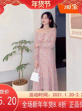 现货！早春新款!【MISS】法式甜美褶皱碎花连衣裙  1211#  LLT