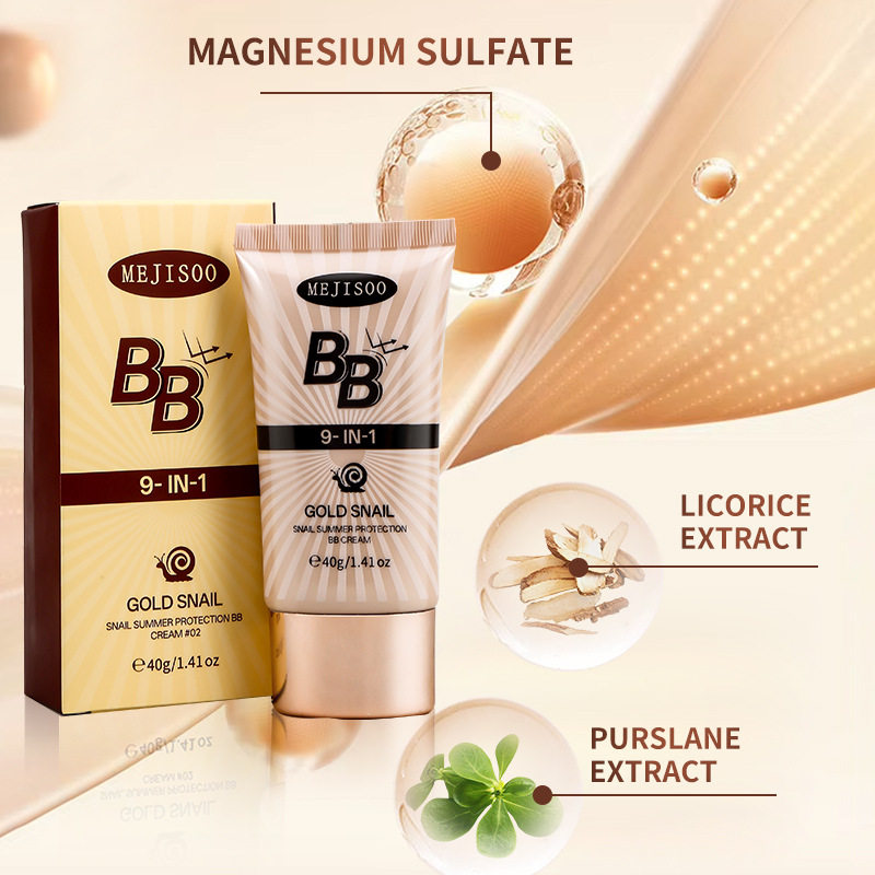 跨境外贸Snail Summer Protection BB Cream蜗牛面部BB霜40g新品